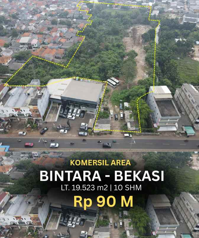 dijual tanah jl kh noer ali kp cibening