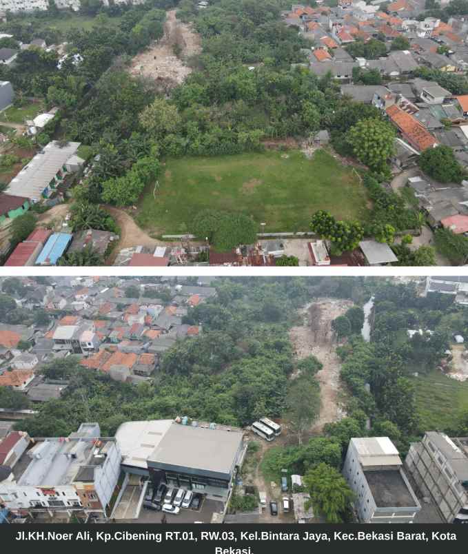 dijual tanah jl kh noer ali kp cibening