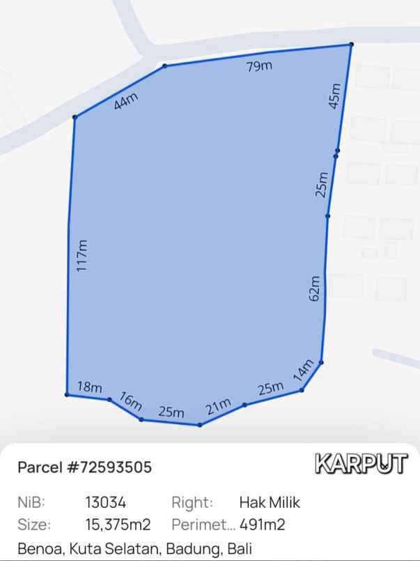 dijual tanah jl ocean blue