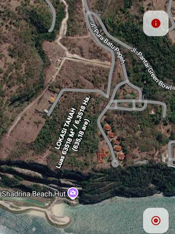 dijual tanah jl pura batu pageh