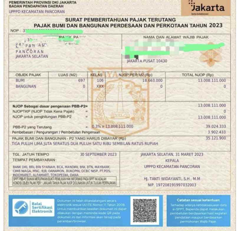 dijual tanah kalibata pancoran jakarta
