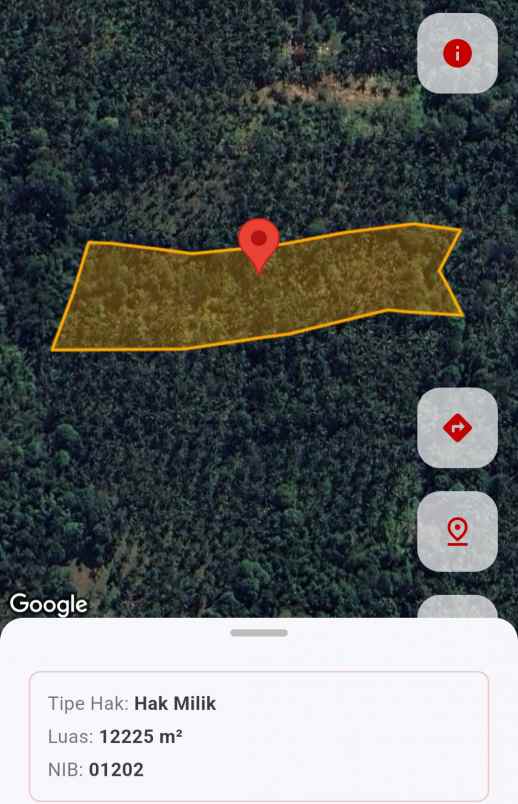 dijual tanah kebun los sungai murah tempat strategis