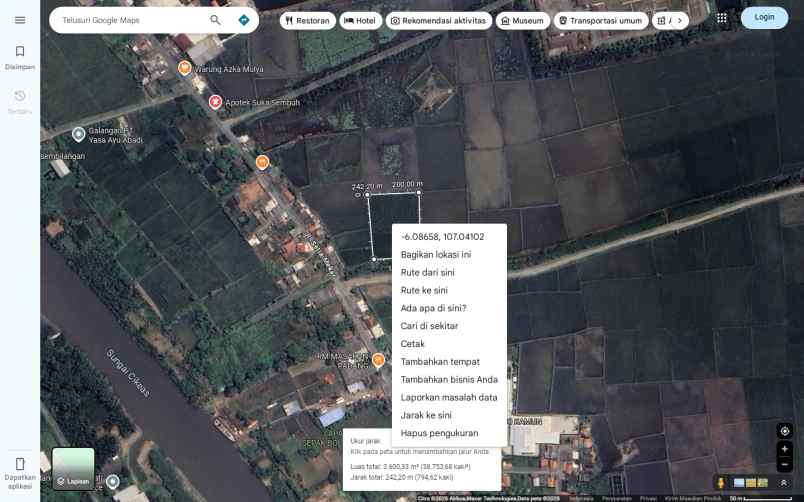 dijual tanah kp cabang empat hurip jaya