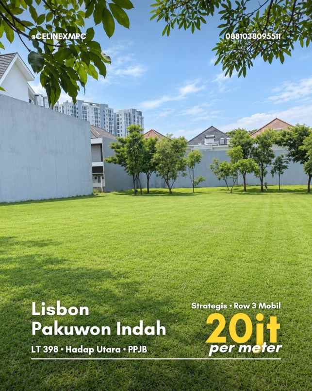 dijual tanah lisbon pakuwon indah