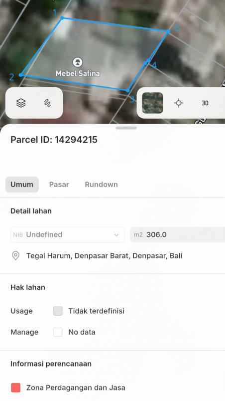 dijual tanah monang maning