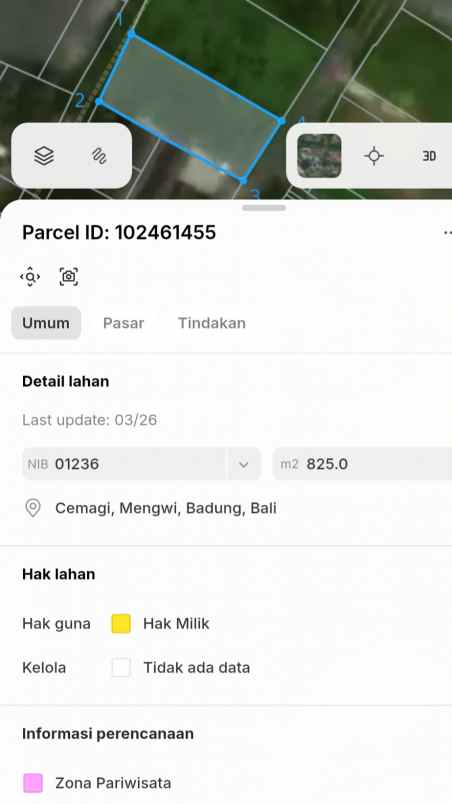 dijual tanah pantai mengening