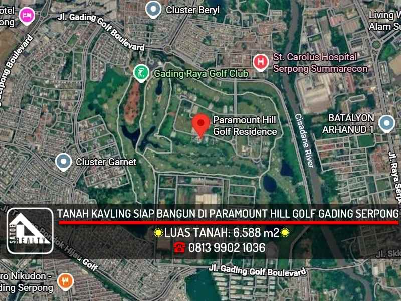 dijual tanah paramount hill golf gading