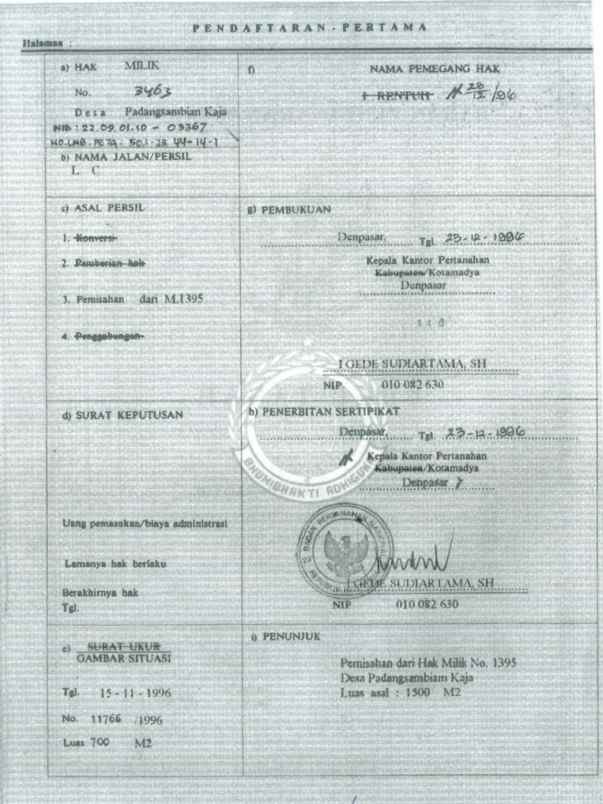 dijual tanah penamparan padangsambian kaja