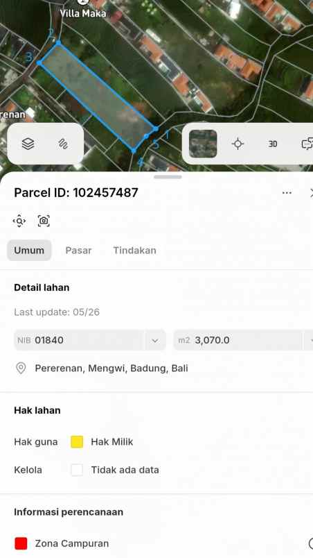 dijual tanah raya sempol