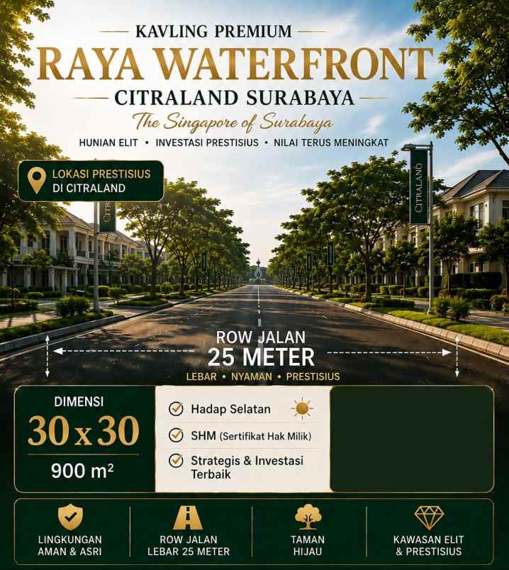 dijual tanah raya waterfront citraland