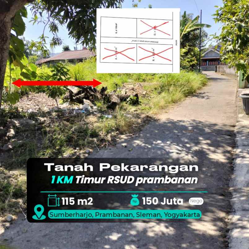 dijual tanah rsud prambanan