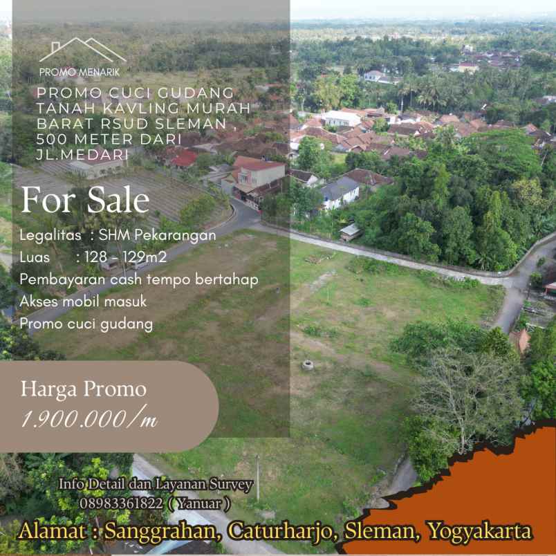 dijual tanah sanggrahan caturharjo