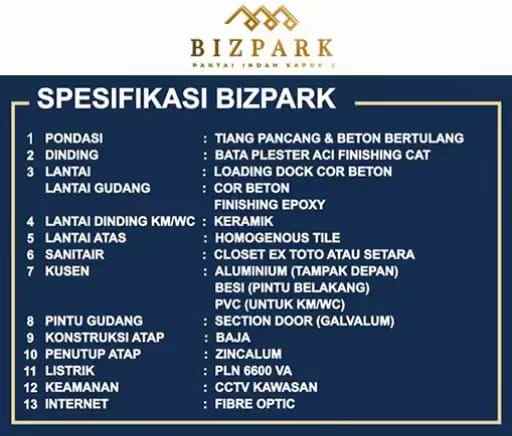 disewakan gudang bizpark pik2 hadap selatan siap pakai