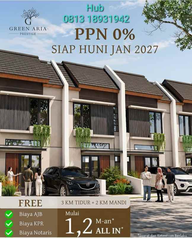 for sale cluster green aria prestige ciputat