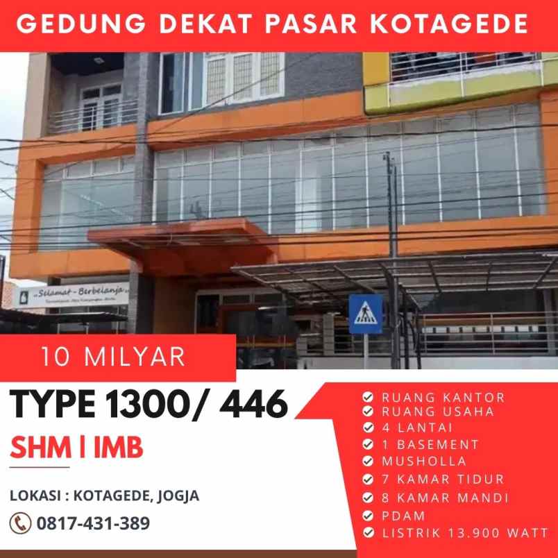 gedung dijual kotagede jogja cocok untuk kantor