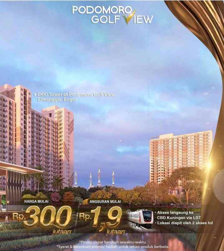 hunian milenial nempel akses tol cimanggis depok