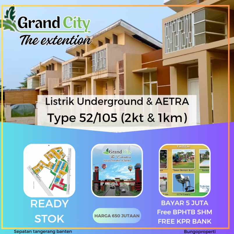 hunian tanah luas grandcity the extention hany 5 juta
