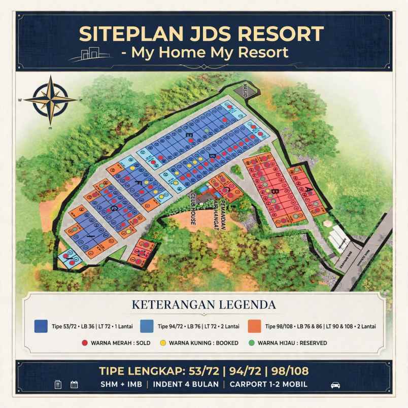rumah 2 lantai konsep resort 5jt all in full furnished