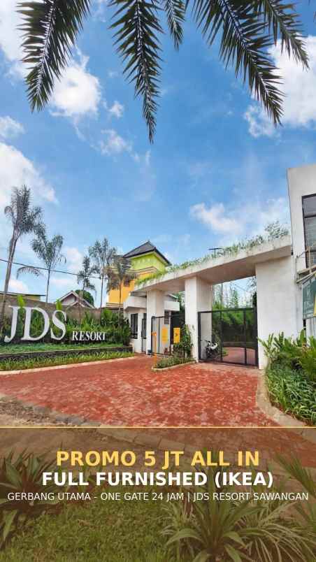 rumah 2 lantai konsep resort 5jt all in full furnished
