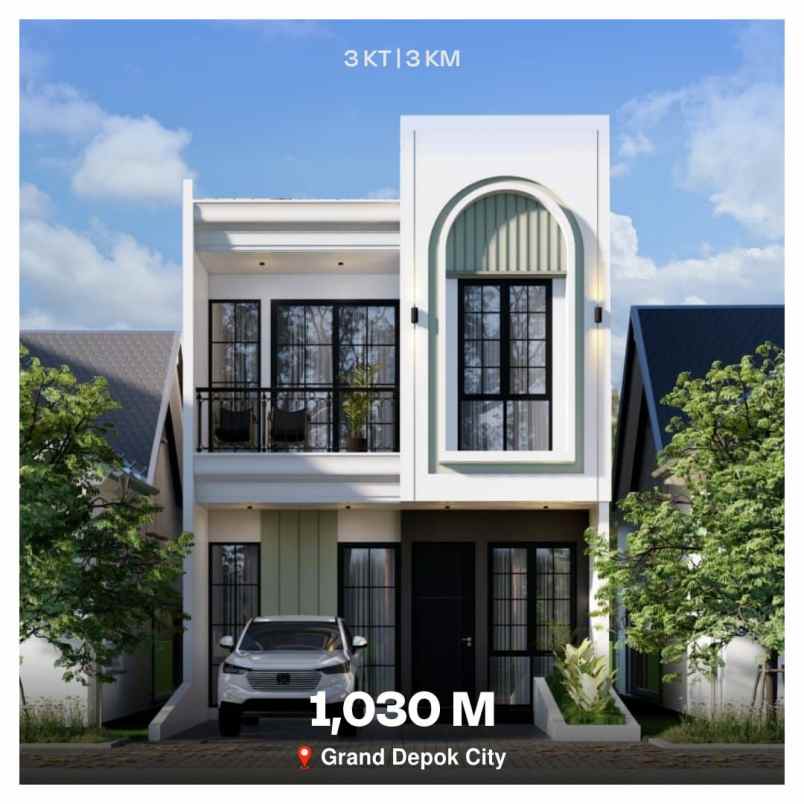 rumah mewah area grand depok city dekat alun alun