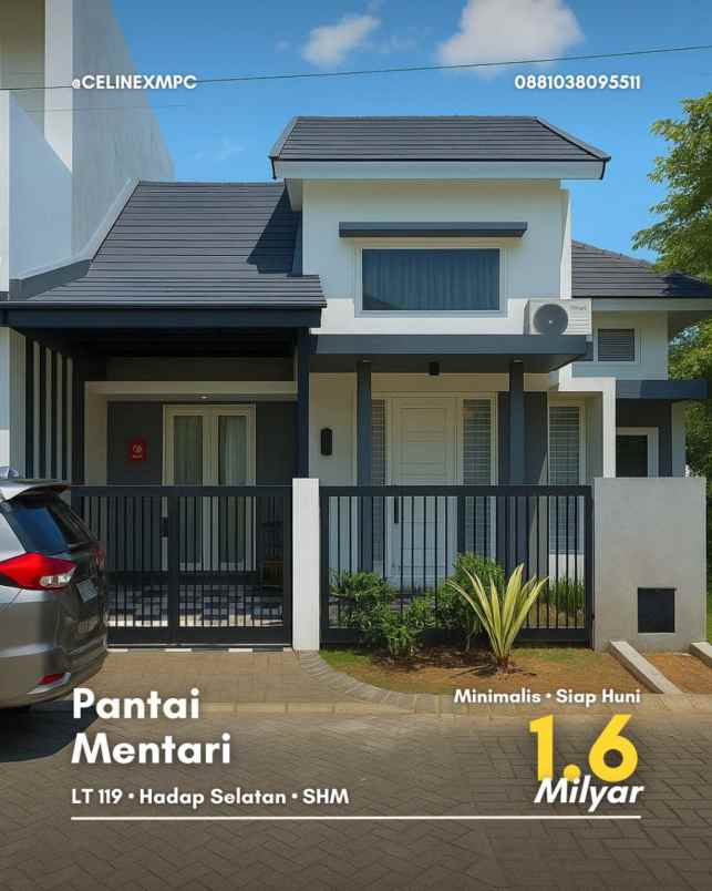 rumah pantai mentari minimalis siap huni