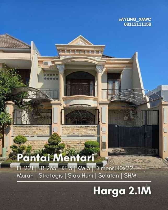 rumah pantai mentari strategis siap huni