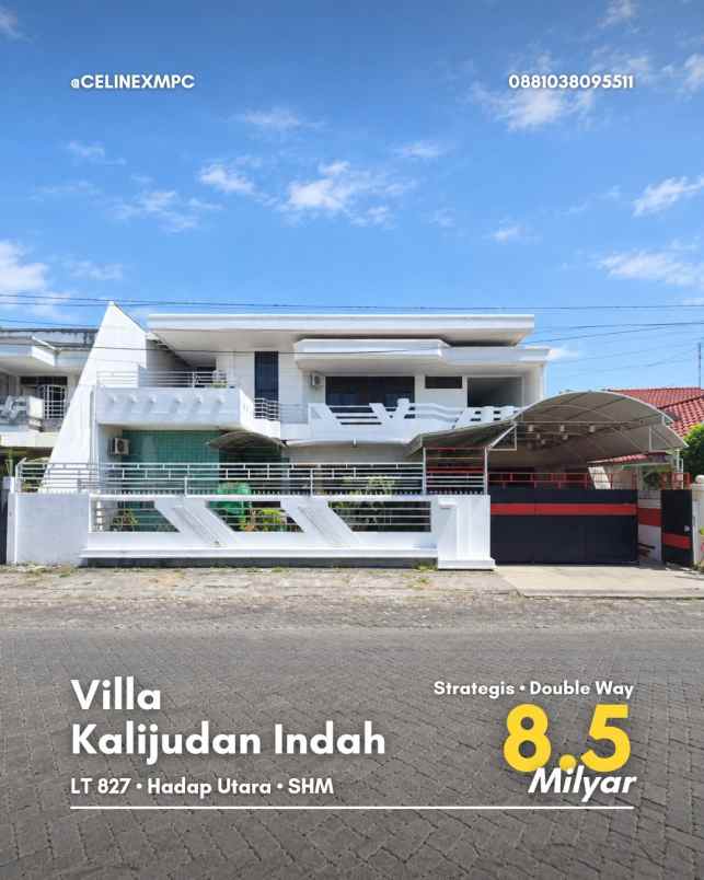 rumah villa kalijudan indah strategis double way