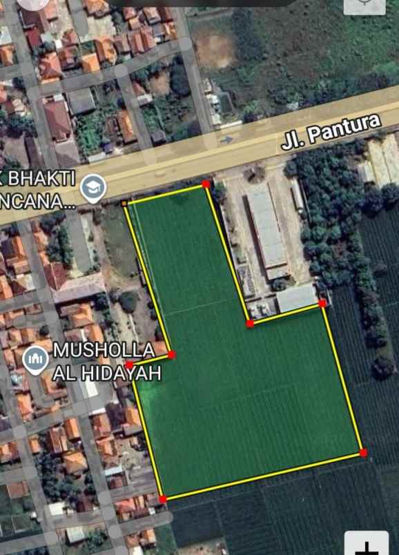 tamah strategis pinggir jalan parura pamanukan