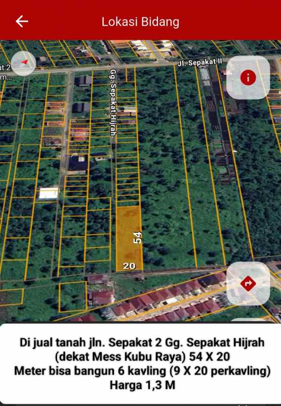 tanah sepakat 2 gg sepakat hijrah 54x20