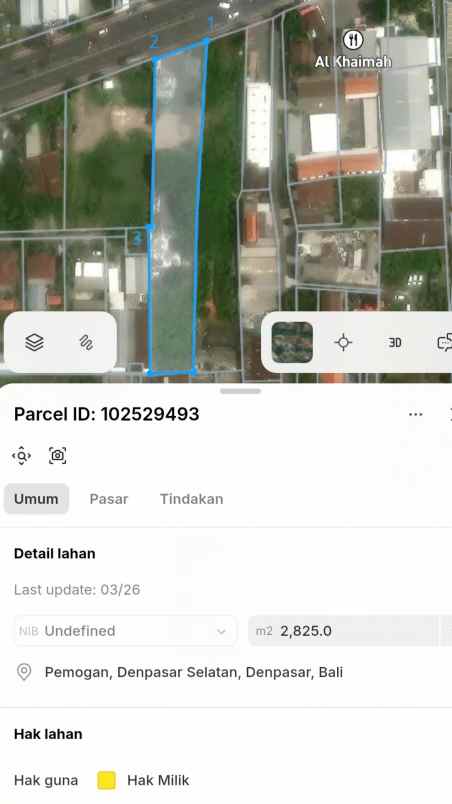 dijual 28 25 are jl bypass ngurah rai pemogan denpasar
