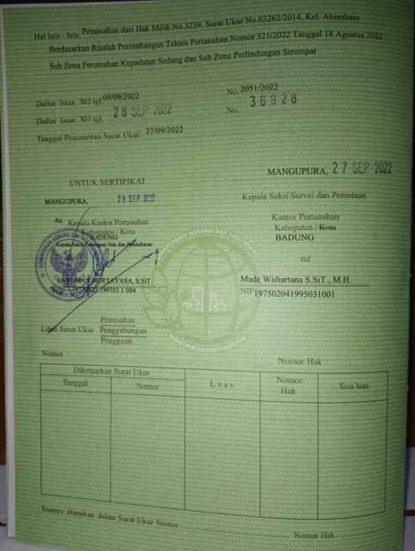 dijual 5 75 are jl cica abianbase kapal mengwi badung