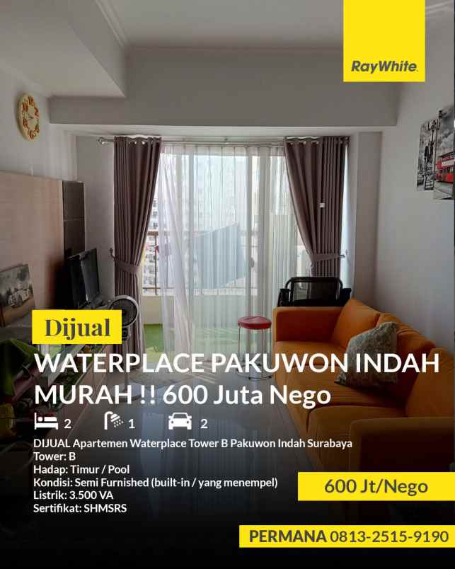 dijual apartemen waterplace residence