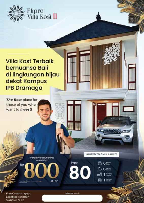 Dijual Kost Dramaga 1 Menit Kampus Ipb Nuansa Villa Bali