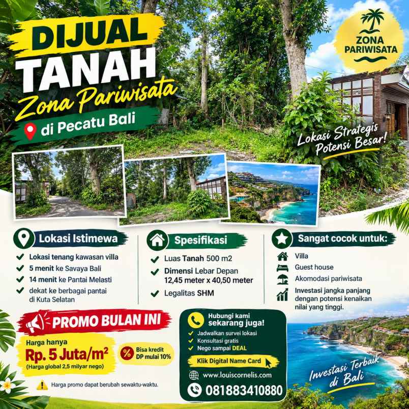 dijual murah tanah zona pariwisata di pecatu bali