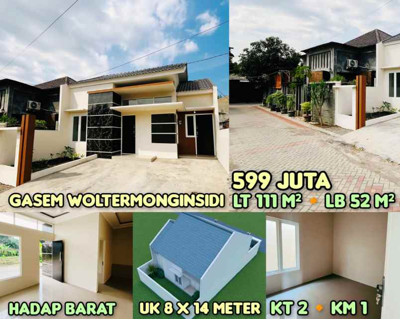 dijual rumah di gasem wulung wolermongensidi semarang