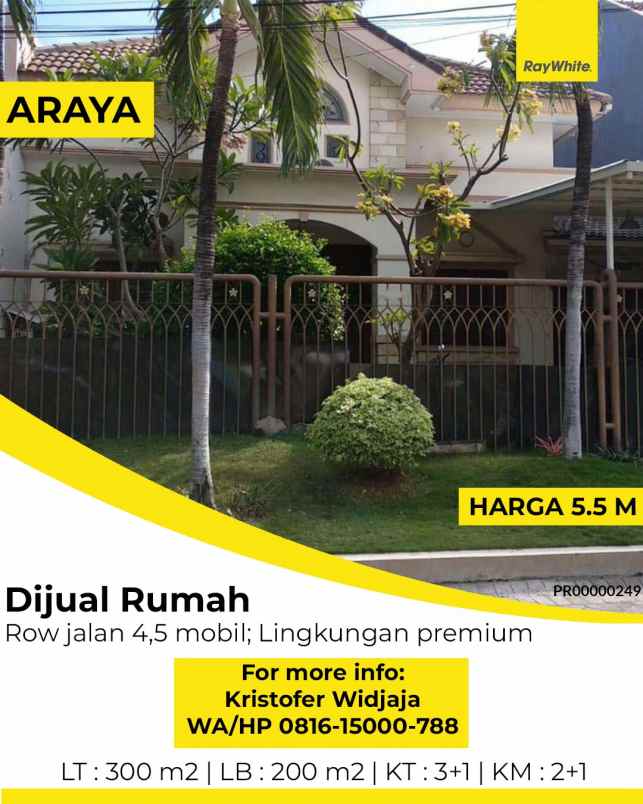 dijual rumah galaxi bumi permai araya 1