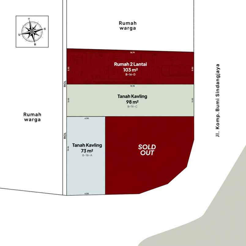 dijual rumah jalan bsj raya