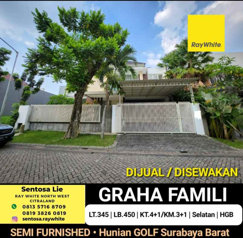 dijual rumah jalan graha famili