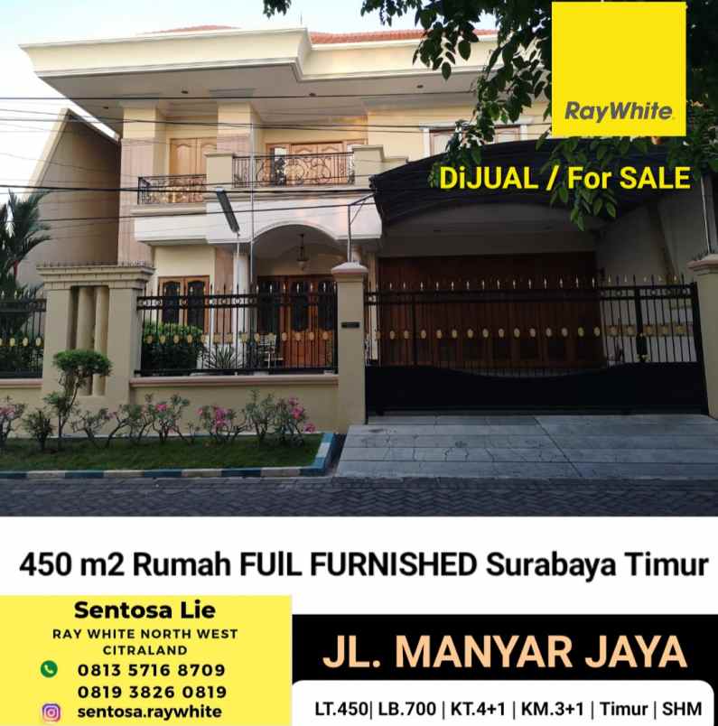 dijual rumah jalan manyar jaya