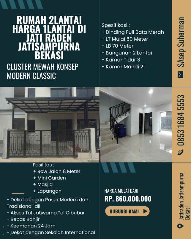dijual rumah jatisampurna kota bekasi