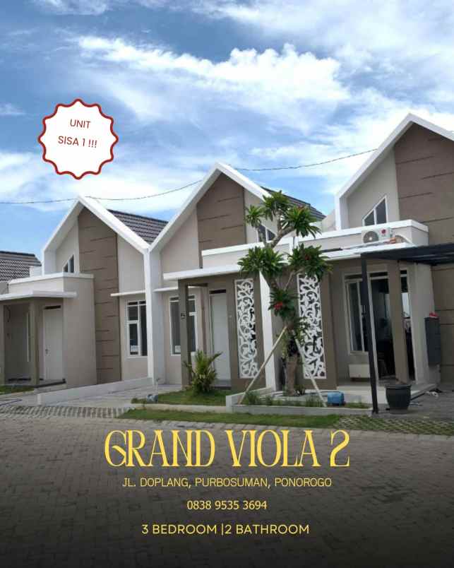 dijual rumah jl doplang purbosuman ponorogo