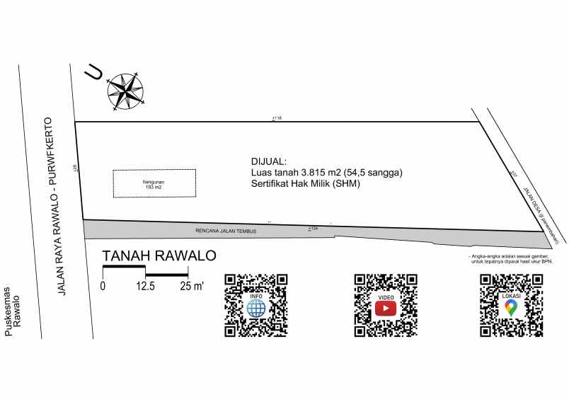 dijual rumah jl raya rawalo purwokerto