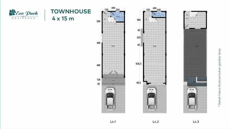 dijual rumah komplek eco park residence