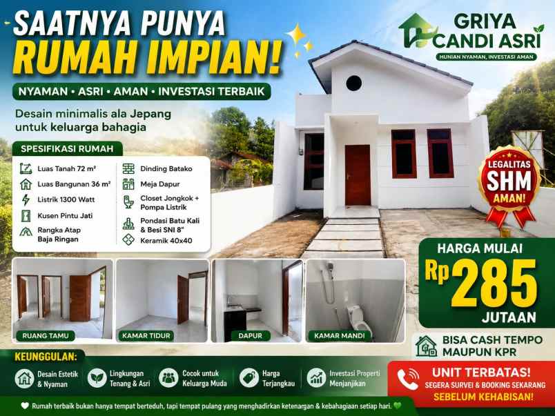 dijual rumah rumah griya candi asri
