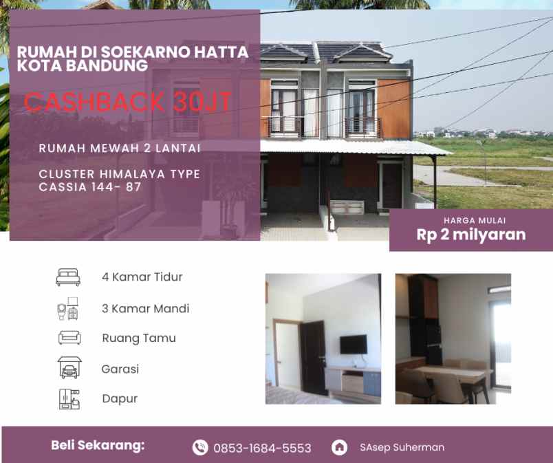 dijual rumah soekarno hatta kodya