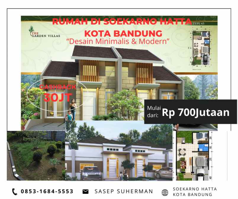 dijual rumah soekarno hatta kodya