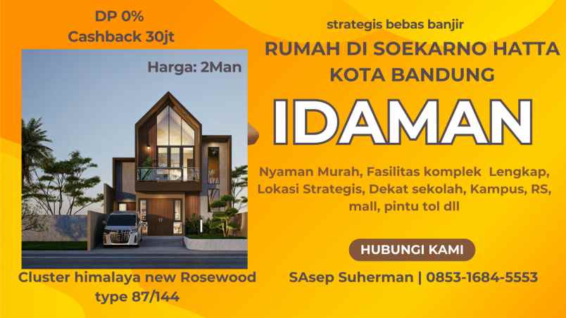dijual rumah soekarno hatta kodya