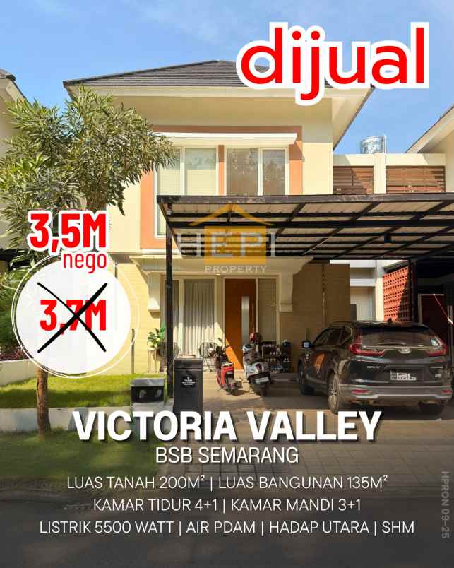 dijual rumah victoria valley citraland bsb city