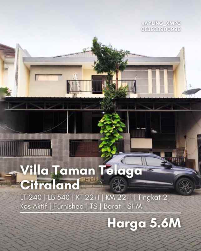dijual rumah villa taman telaga