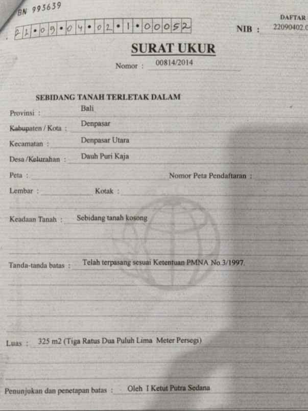 dijual tanah ayani utara